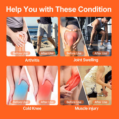 2PCS Cordless Heated Knee Massager with Vibration – Pain Relief for Knee, Shoulder & Elbow