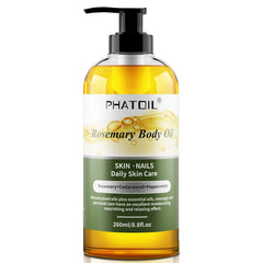 PHATOIL 260ml Aromatherapy Body Oil – Moisturizing Massage Oil for Skin Nourishment & Relaxation (Vanilla / Ginger / Grapefruit / Basil / Lavender / Rosemary / Rose)