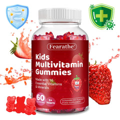 Kids Multivitamin Gummies β Immune Support with Vitamin A, C, D & Zinc | 16 Essential Nutrients β Ages 3+