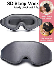 😴 3D Sleep Mask with Memory Foam | Soft Eyeshade for Sleeping, Travel & Meditation – 99% Light Blockout Eye Cover