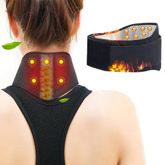 Tourmaline Magnetic Therapy Neck Massager – Infrared Self-Heating Cervical Support for Neck Pain Relief