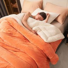 ποΈ Super Soft Imitation Lambswool Blanket β Cozy Autumn & Winter Throw | Double/Queen Size Milk Fleece Blanket for Bed, Sofa & Living Room