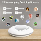 Baby White Noise Sound Machine – 28 Soothing Sounds, Timer & Memory Function, USB Rechargeable Portable Sleep Aid