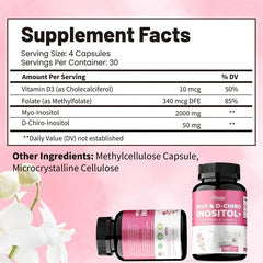 MYO & D-Chiro Inositol Complex – Hormone & Ovarian Support for Women | Cycle Balance, Fertility Wellness & PMS Relief | 120 Capsules