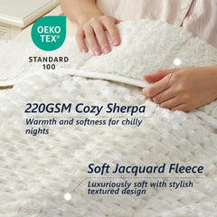 20 lbs Weighted Blanket Queen Size – Warm Sherpa Fleece Heavy Blanket for Adults, Deep Sleep & Relaxation, Ultra Soft Cozy Throw