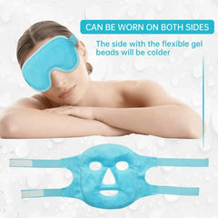 🧊 Gel Cooling Ice Face & Eye Mask – Hot & Cold Compress Pack with Gel Beads for Puffy Eyes, Headache, Sleep & Facial Spa Relaxation