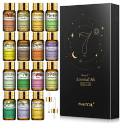 🌿 PHATOIL 15pcs Essential Oils Set – 100% Natural Plant Aromatherapy Oils for Diffuser, Massage & Relaxation (Eucalyptus, Lavender, Rose, Vanilla, Mint, Tea Tree & More)