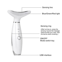 LED Photon Neck & Face Lifting Massager – Heating Skin Tightening Device, Double Chin Reducer & Anti-Wrinkle Neck Care Tool