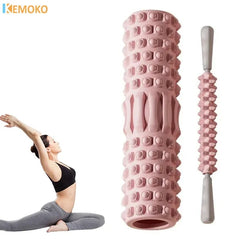 Yoga Foam Roller – Pilates & Back Muscle Massage Roller for Deep Stretching, Exercise Recovery & Full Body Fitness Training