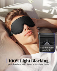 3D Blackout Sleep Mask – Soft Breathable Eye Mask for Sleeping with Adjustable Strap