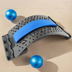 Magnetic Therapy Back Stretcher – Multi-Level Lumbar and Cervical Spine Support | Adjustable Pain Relief Massager