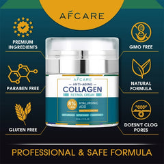 ✨ 8% Collagen Face Cream – Hyaluronic Acid & Retinol Anti-Aging Moisturizer | Deep Hydration & Wrinkle Repair Skincare (High Quality)