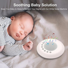 Baby White Noise Sound Machine – 28 Soothing Sounds, Timer & Memory Function, USB Rechargeable Portable Sleep Aid