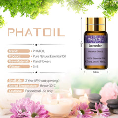 🌿 PHATOIL 15pcs Essential Oils Set – 100% Natural Plant Aromatherapy Oils for Diffuser, Massage & Relaxation (Eucalyptus, Lavender, Rose, Vanilla, Mint, Tea Tree & More)