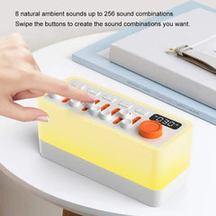 🌙 Smart Sleep Aid Speaker with 8 Nature Sounds & RGB Night Light | White Noise Machine with Timer & Rechargeable Battery