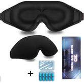 3D Contoured Sleep Mask – Zero Eye Pressure Design, Adjustable Strap, 100% Blackout Eye Cover for Comfortable Sleeping
