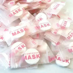 ๐งด 100PCS Disposable Compressed Facial Masks โ Portable Travel Non-woven Cotton Sheet Masks for DIY Skin Care & Hydration