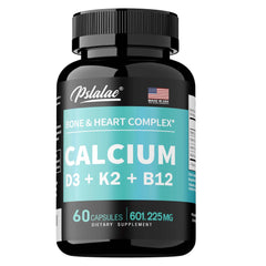 4-in-1 Calcium Supplement with Vitamin D3, K2 & B12 – Bone, Teeth, Heart & Immune Support – 120 Capsules