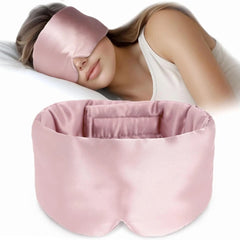 100% Mulberry Silk Sleep Mask – Ultra-Soft Pressureless Eye Mask with Adjustable Strap & Ear Cover for Anti-Wrinkle Sleep Care
