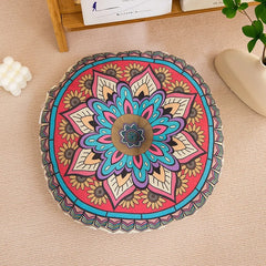 🪶 Bohemia Cotton Linen Chair Cushion – Round Geometric Floor Pillow, Meditation & Yoga Mat, Soft Sofa Seat Pad