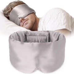 100% Mulberry Silk Sleep Mask – Ultra-Soft Pressureless Eye Mask with Adjustable Strap & Ear Cover for Anti-Wrinkle Sleep Care