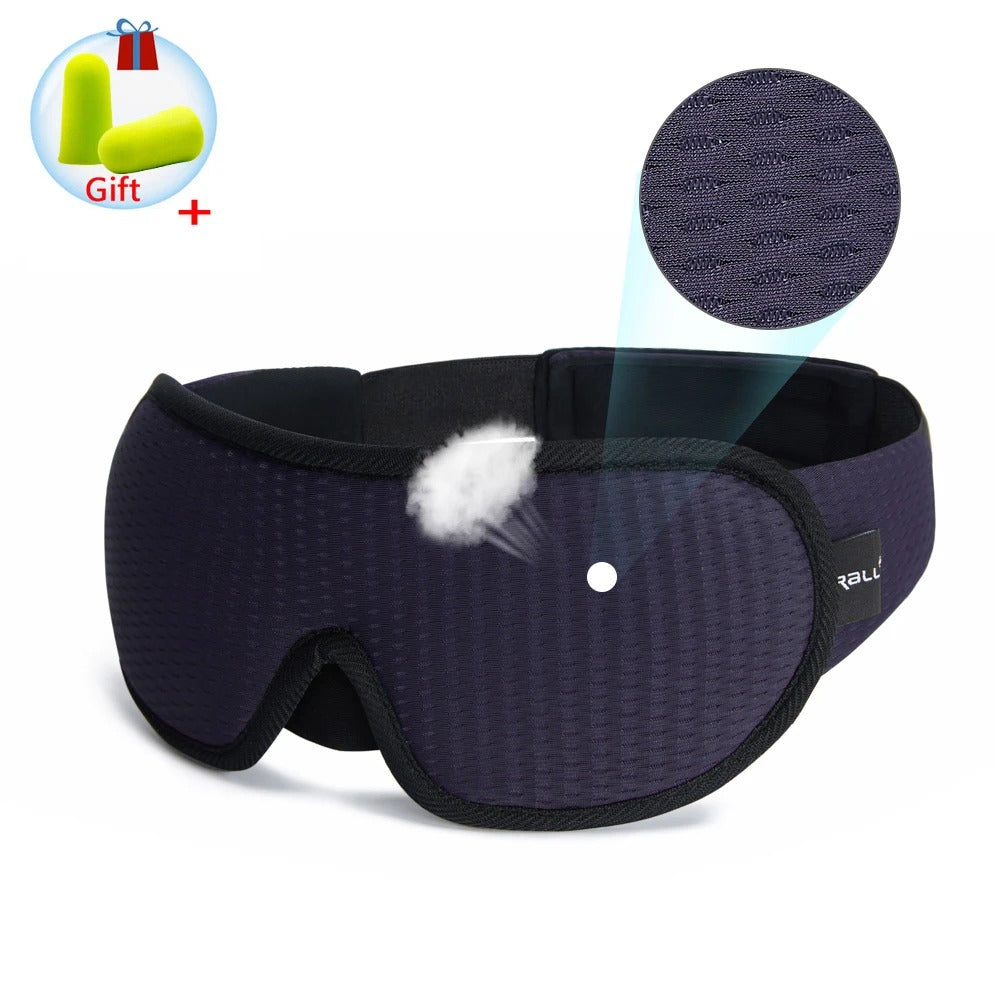 3D Contoured Sleeping Mask – 100% Blackout Soft Breathable Eye Mask for Travel & Night Sleep