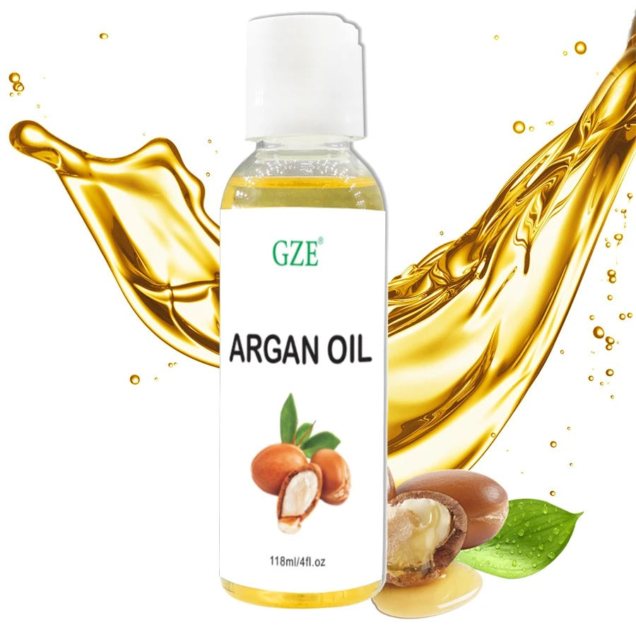 🌿 GZE Organic Moroccan Argan Oil – 100% Pure Cold Pressed Virgin Argan Oil | Premium Moisturizer for Hair, Face, Body & Scalp