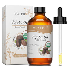 PHATOIL Organic Jojoba & Rosehip Seed Oil (118ml) — 100% Pure Cold-Pressed Carrier Oil for Face, Hair, Skin & Nails | Deep Moisturizing & Repairing
