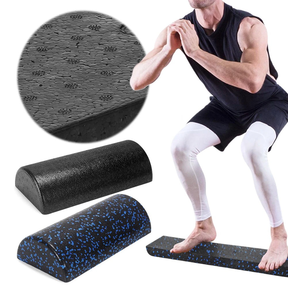 Half-Round Yoga Foam Roller – High Density Semi-Circle Support Roller for Balance Training, Back Stretching & Physical Therapy