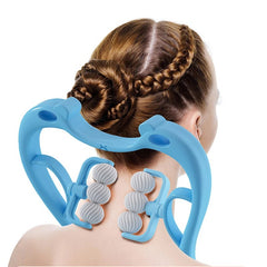 Dual Trigger Point Neck & Shoulder Massager – Self-Massage Roller for Deep Tissue Tension Relief