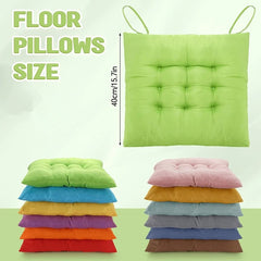 🪑 LMETJMA Chair Pads & Cushions for Dining Chairs with Ties – Thick Square Floor Pillows for Meditation, Flexible Seating & Home Decor (JT408)