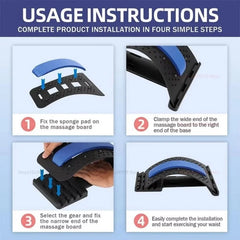 Magnetic Therapy Back Stretcher – Multi-Level Lumbar and Cervical Spine Support | Adjustable Pain Relief Massager