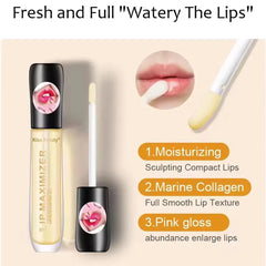 💋 Fast Volumising Lip Plumper Serum – Moisturizing Lip Oil Gloss for Fuller Lips, Reduces Fine Lines & Enhances Elasticity, Brightening Lip Care