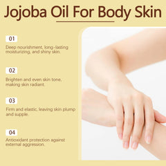 Jojoba Natural Essential Oil (100% Pure) – Moisturizing & Hydrating Body Massage Oil | Anti-Dryness Nourishing Skin Care Oil