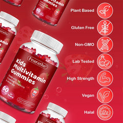 Kids Multivitamin Gummies – Immune Support with Vitamin A, C, D & Zinc | 16 Essential Nutrients – Ages 3+