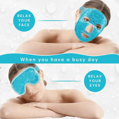 🧊 Gel Cooling Ice Face & Eye Mask – Hot & Cold Compress Pack with Gel Beads for Puffy Eyes, Headache, Sleep & Facial Spa Relaxation