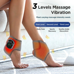 🦶 Electric Foot & Ankle Massager with Heat & Vibration – Cordless Heating Pad Wrap for Pain Relief & Sports Recovery