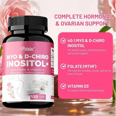 MYO & D-Chiro Inositol Complex – Hormone & Ovarian Support for Women | Cycle Balance, Fertility Wellness & PMS Relief | 120 Capsules