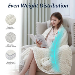 20 lbs Weighted Blanket Queen Size – Warm Sherpa Fleece Heavy Blanket for Adults, Deep Sleep & Relaxation, Ultra Soft Cozy Throw