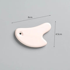🕊️ White Ceramic Gua Sha Scraping Board – Facial & Full Body Acupoint Massager for Lymphatic Drainage, Relaxation & Skin Glow