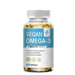 OVEGA-3 1200mg Vegan Omega-3 Supplement – Plant-Based Algal Oil DHA & EPA for Brain, Eye & Heart Health