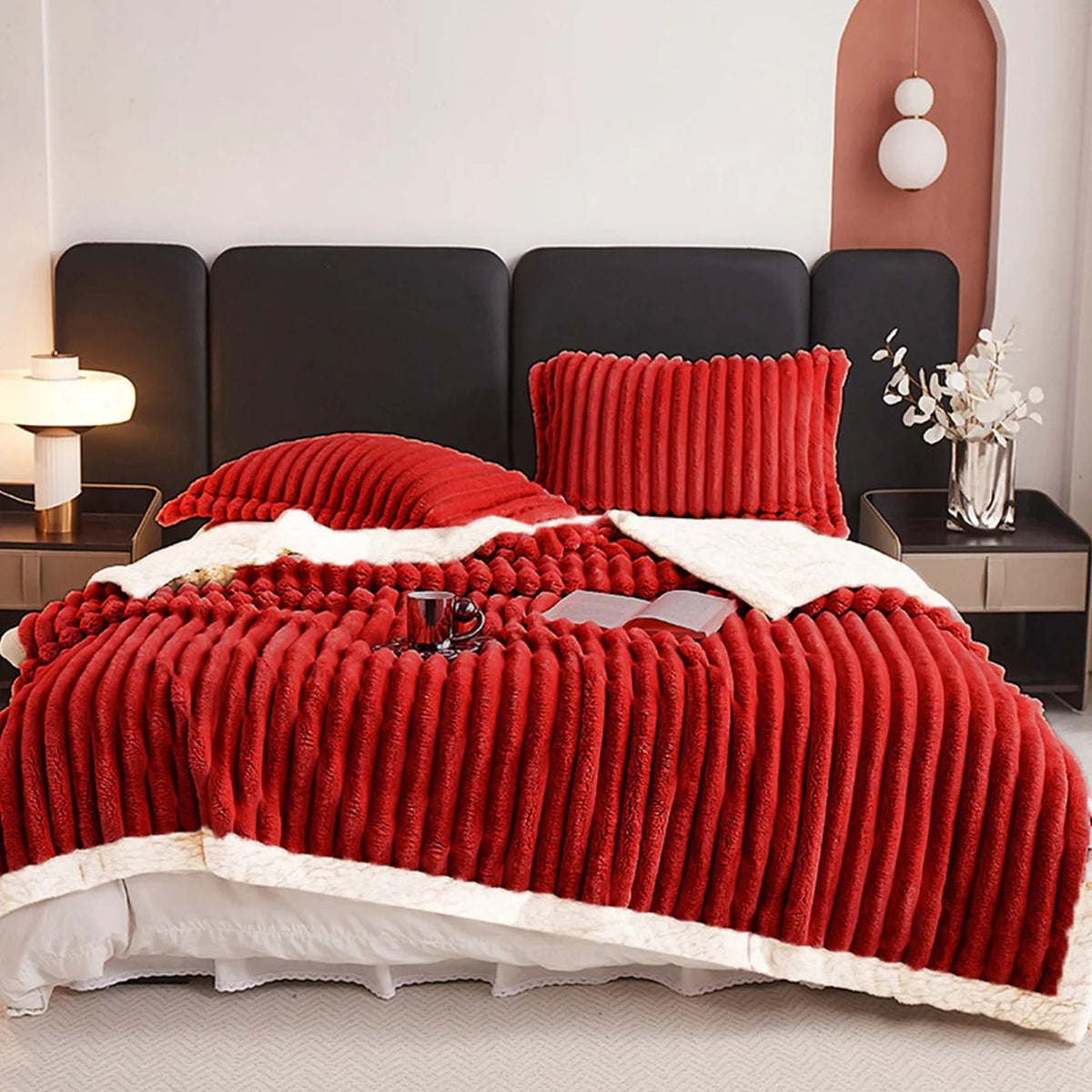 💤 Weighted Fleece Blanket with Sherpa – 8lbs Soft & Warm Throw for Bedroom, Living Room, Dorm, Car & Sofa