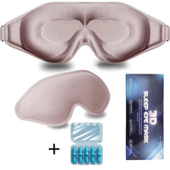 3D Contoured Sleep Mask – Zero Eye Pressure Design, Adjustable Strap, 100% Blackout Eye Cover for Comfortable Sleeping
