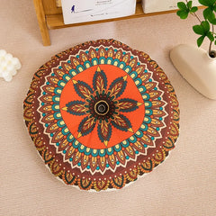 🪶 Bohemia Cotton Linen Chair Cushion – Round Geometric Floor Pillow, Meditation & Yoga Mat, Soft Sofa Seat Pad